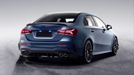 MERCEDES W177 SEDAN 2019+ DIFUZOR &amp; EGZOZ SETI - SILVER EGZOZ ILE